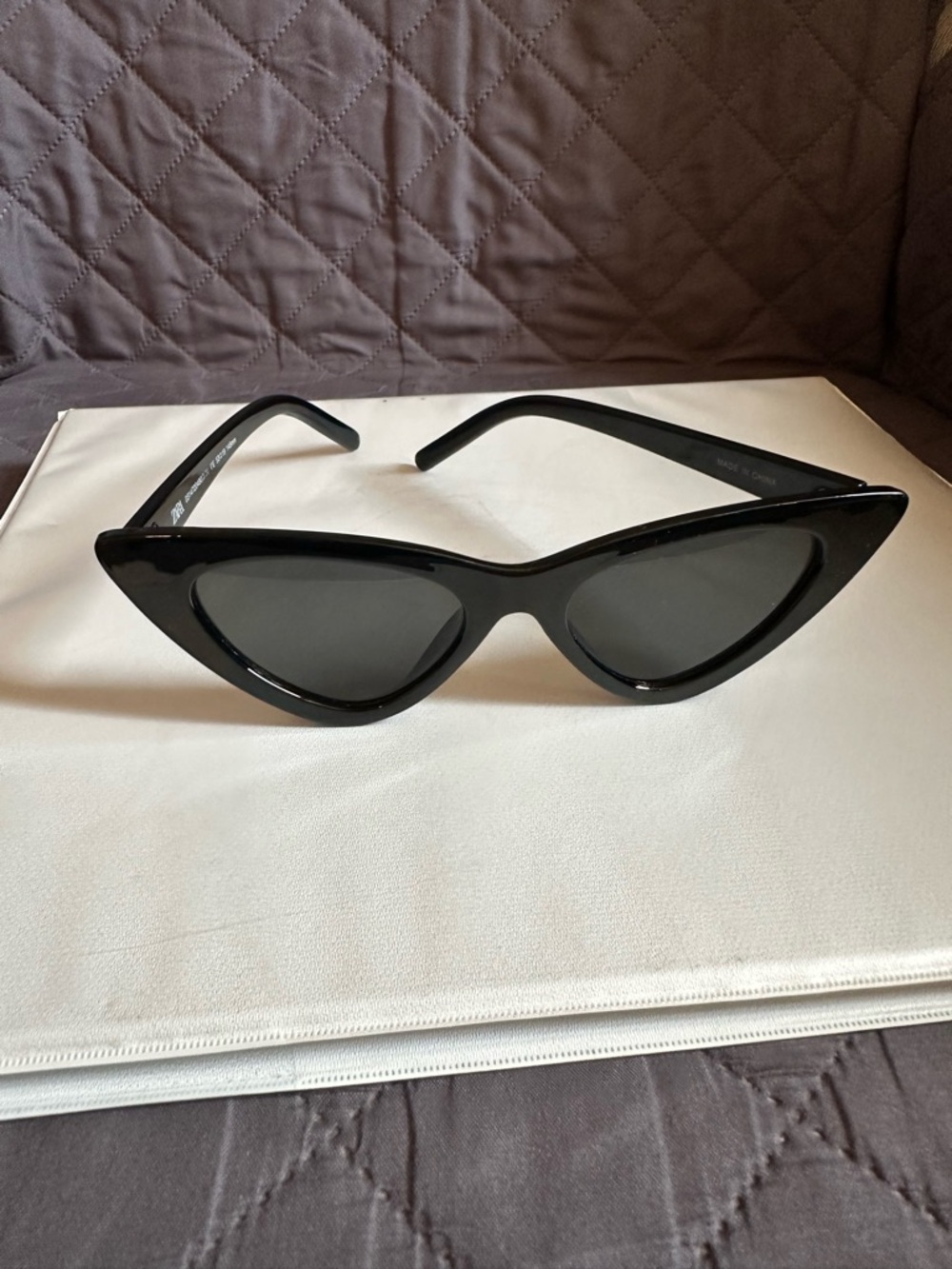 ZARA Black Cat Eye Sunglasses | Slim Y2K Retro Chic Designer Style Trendy Shades